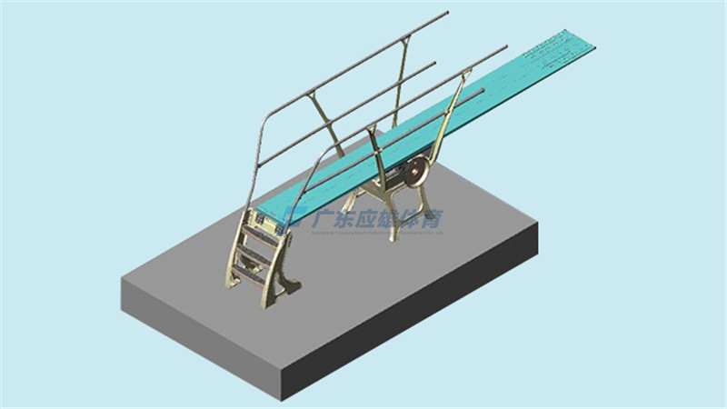 1米跳板·双扶手底座（移动式）ONE METER STAND HANDRAILS BOTH SIDES